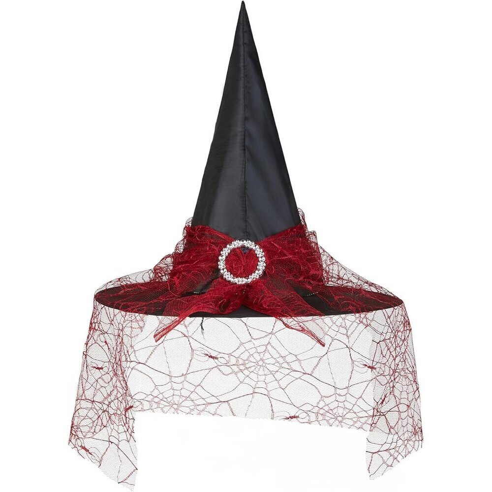 Witch Hat Halloween Costume Accessory for Women Wizard Cosplay Veil